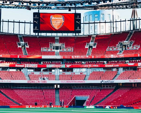 View of the pitch and stands at Emirates Stadium